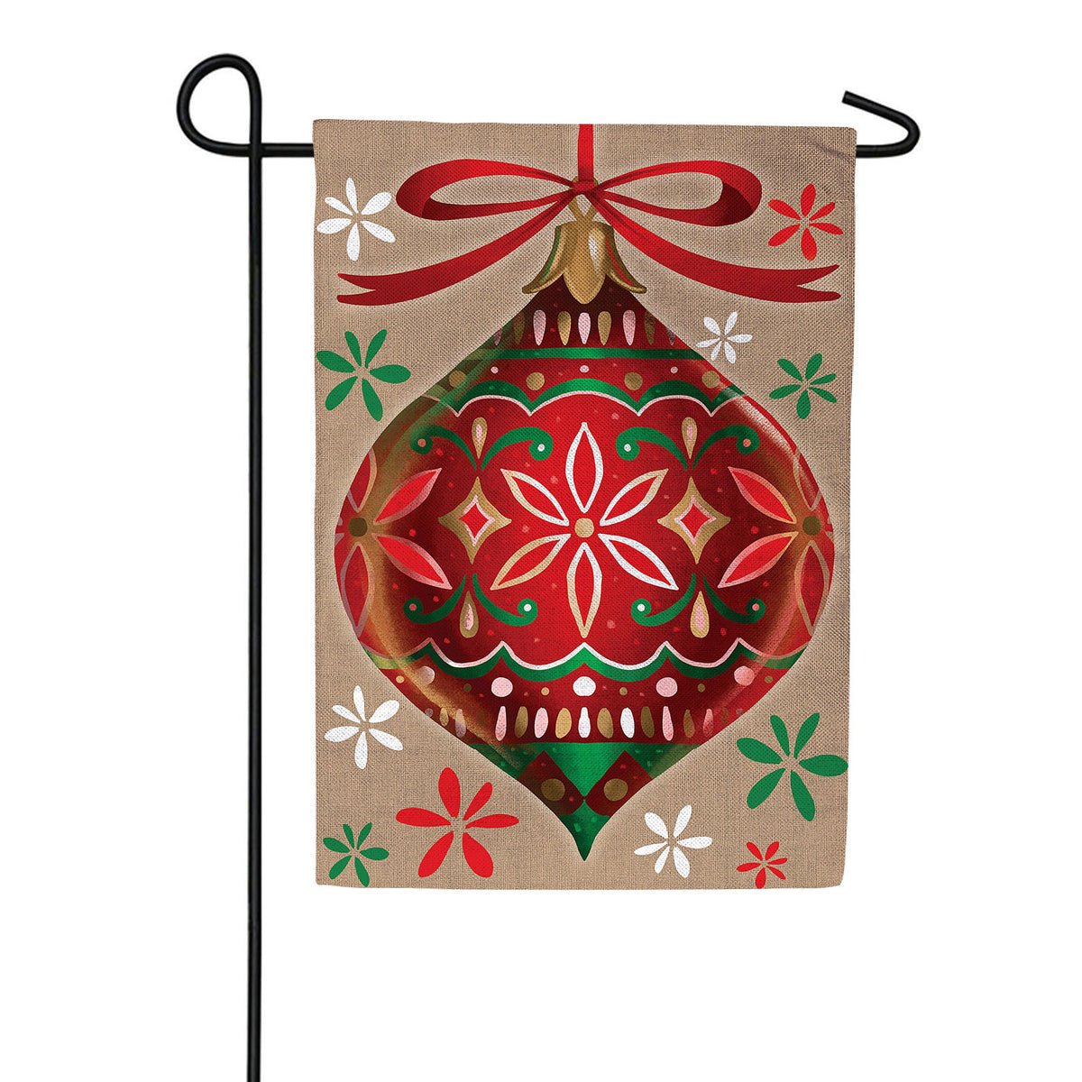 Vivid Christmas Ornament Burlap Garden Flag