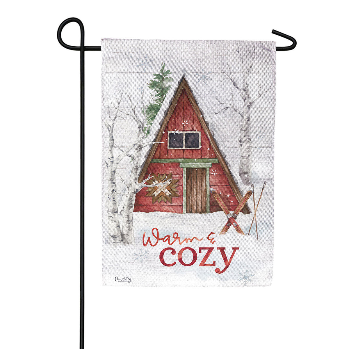 Warm & Cozy Burlap Garden Flag