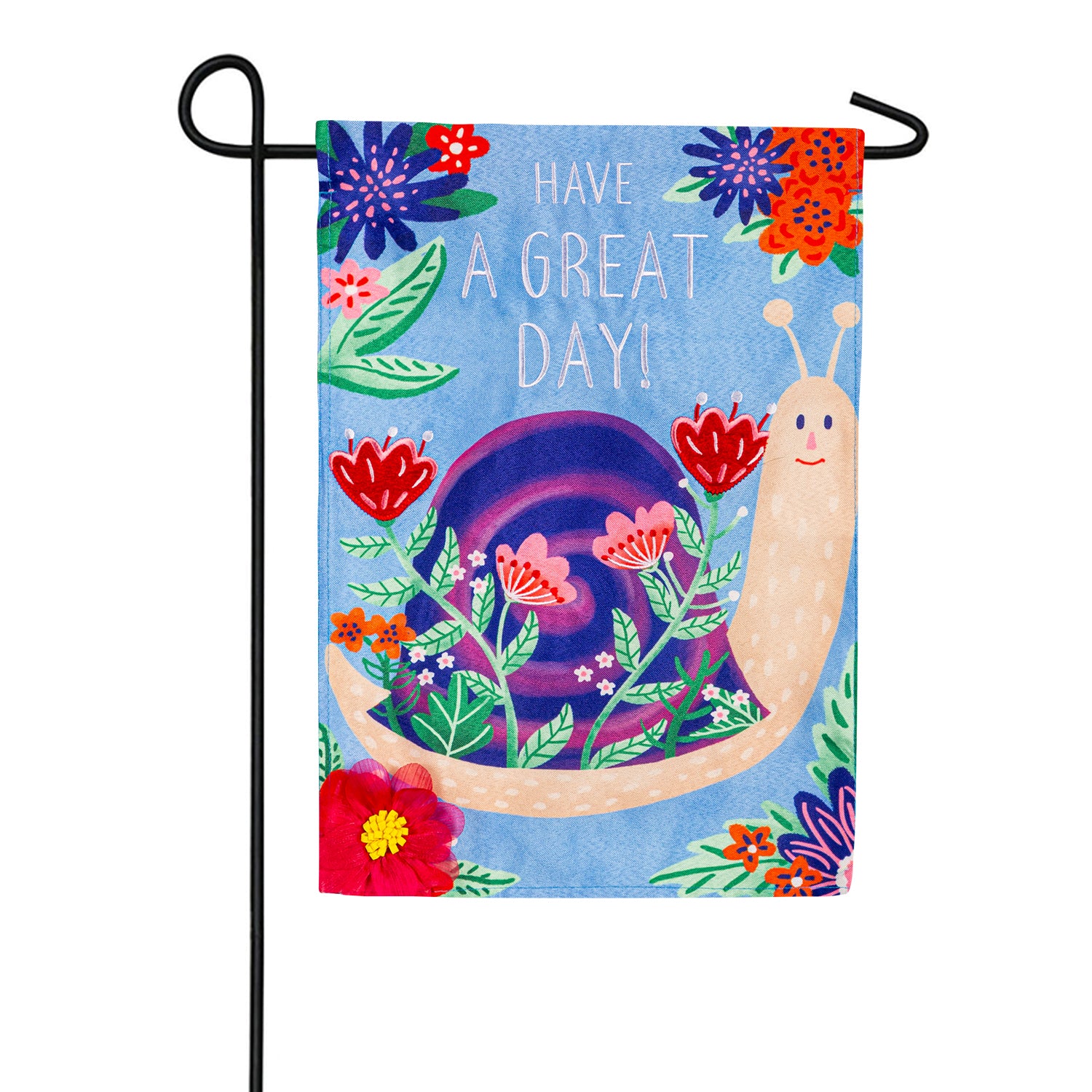 Great Day Snail Linen Garden Flag