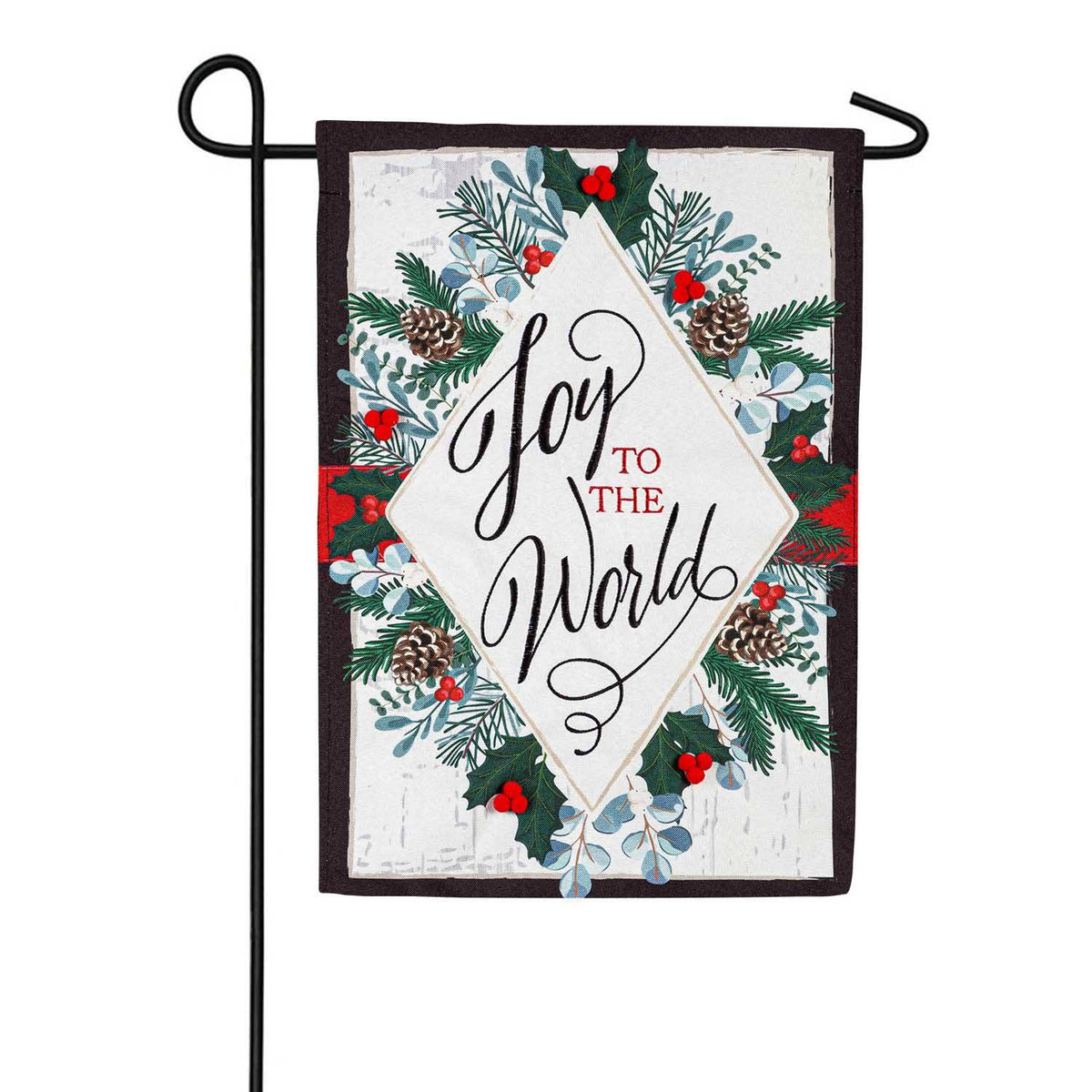 Evergreen Linen Garden Flag - Joy to the World