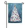 Evergreen Linen Garden Flag - White Christmas Tree