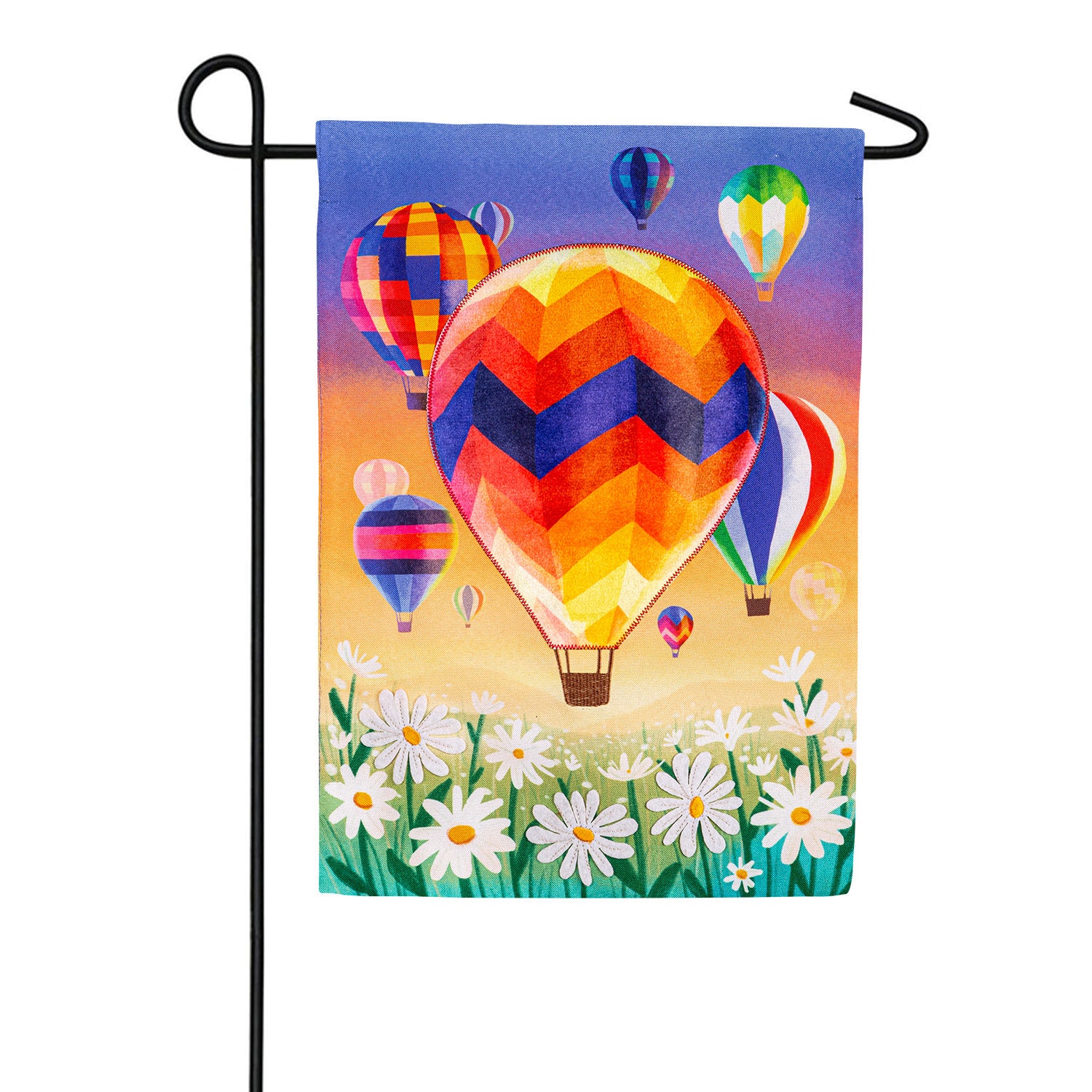 Hot Air Balloons Linen Garden Flag