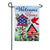 Patriotic Bird House Linen Garden Flag