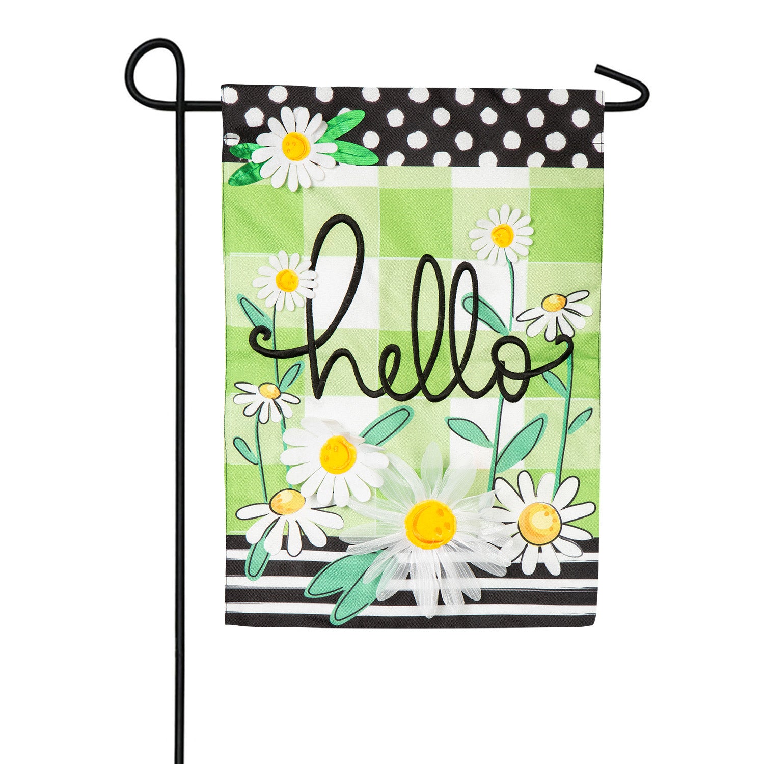 Hello Daisy Linen Garden Flag