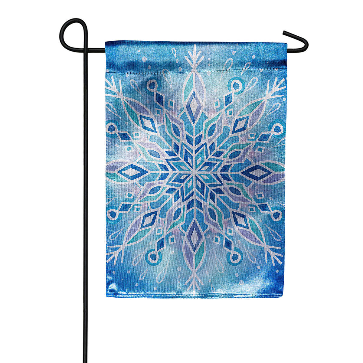 Evergreen Lustre Vibrant Snowflake Garden Flag