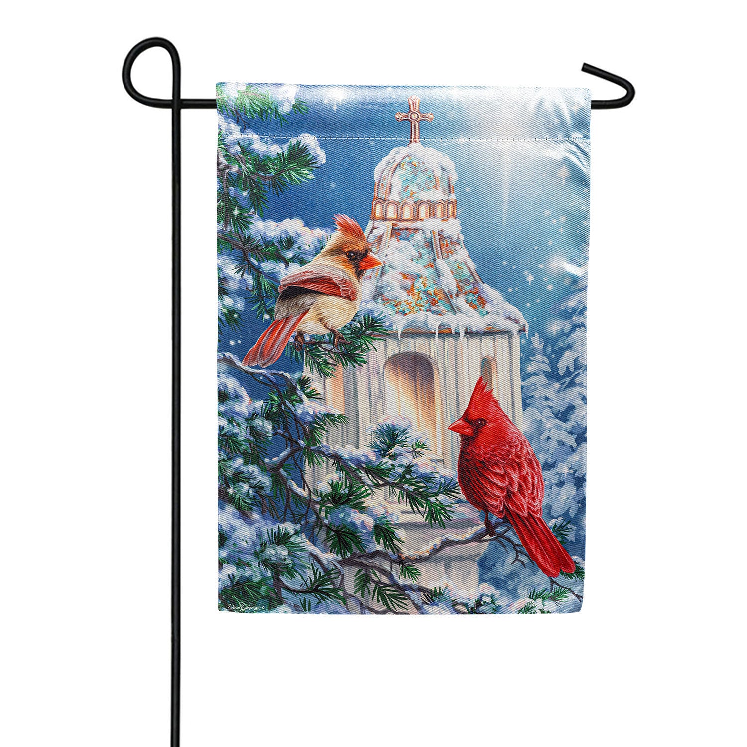 Evergreen Lustre Cardinal Lamp Post Garden Flag