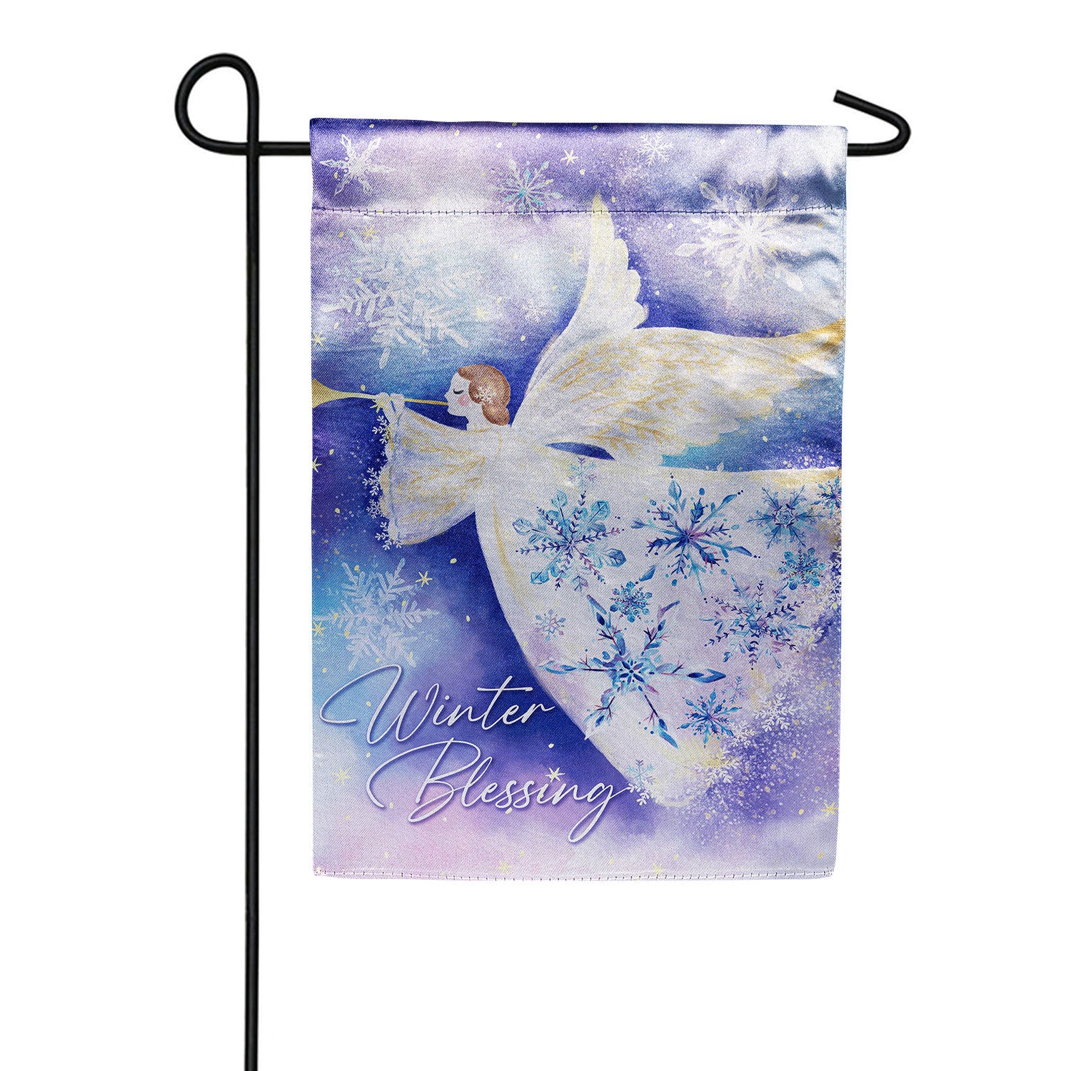 Evergreen Lustre Season To Sparkle Angel Garden Flag