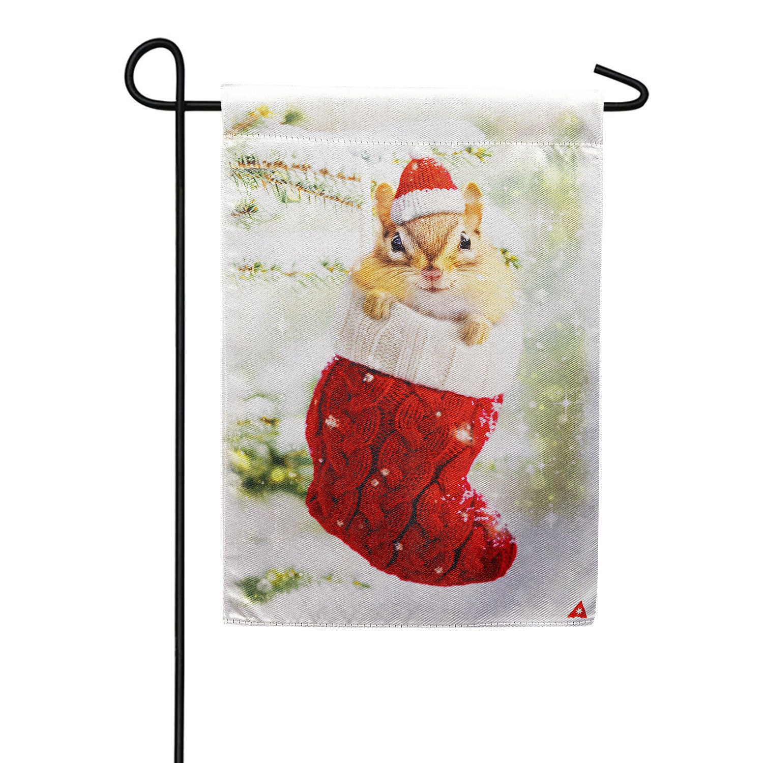 Evergreen Lustre Stocking Chipmunk Garden Flag