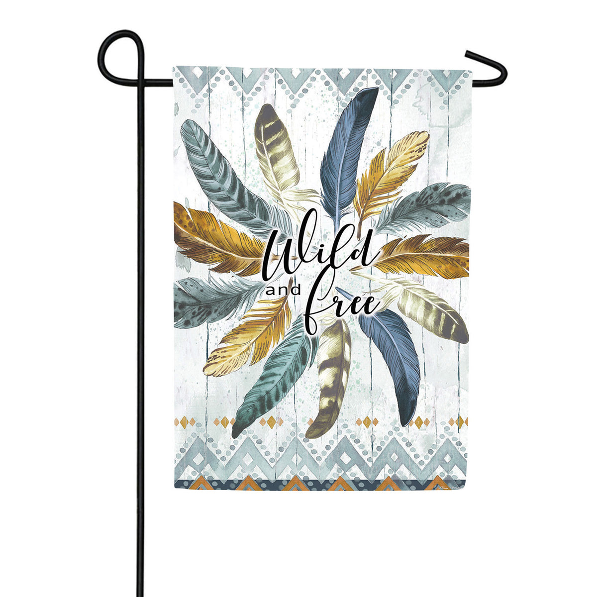 Feather Circle Moire Garden Flag
