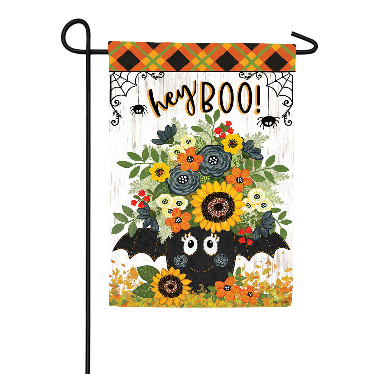 Hey Boo Moire Garden Flag