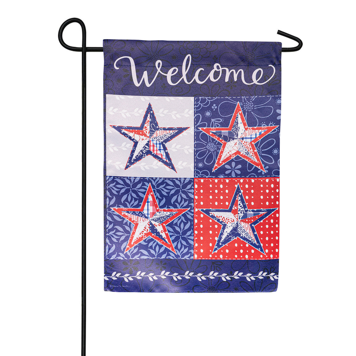Evergreen Red, White, and Blue Stars Garden Flag