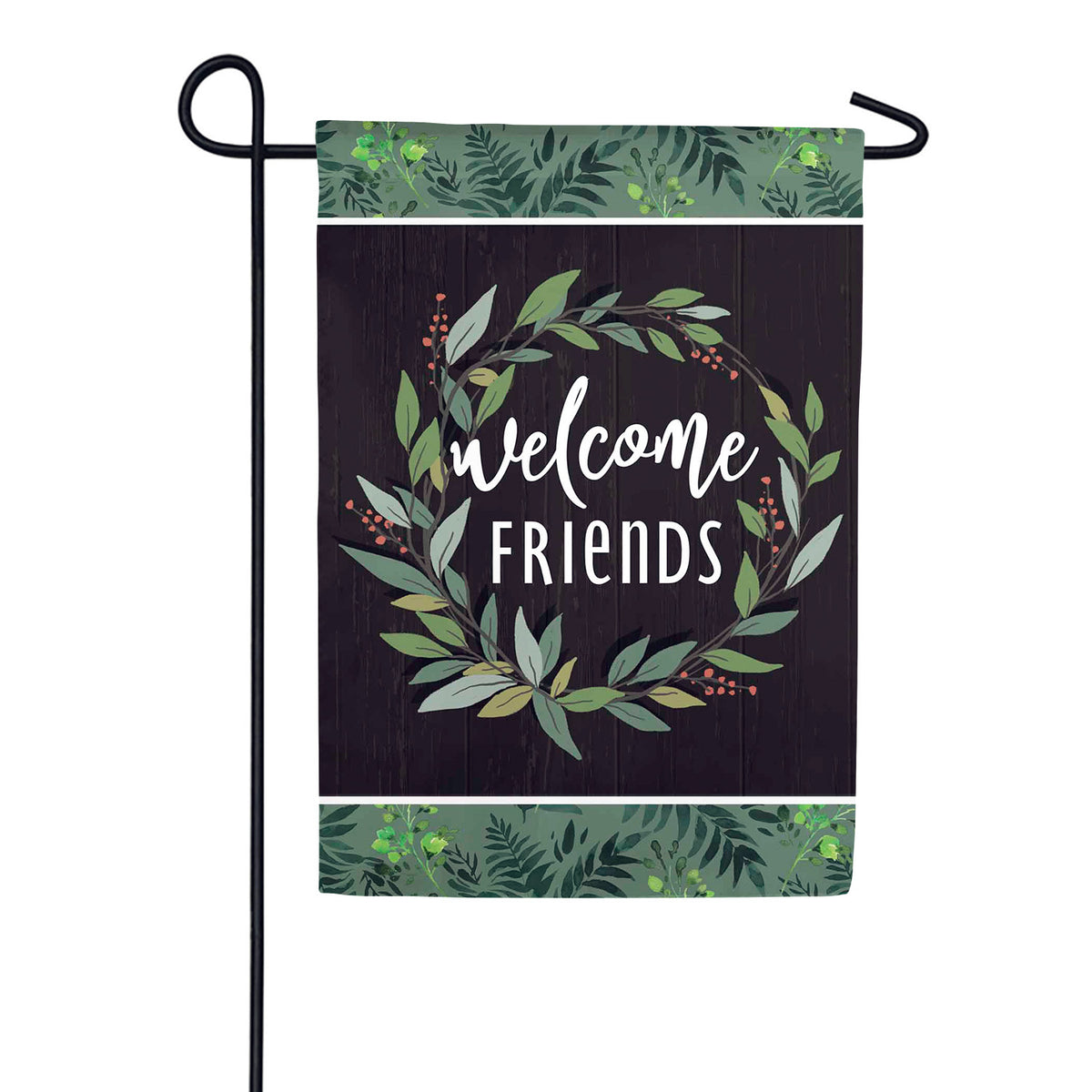 Evergreen Welcome Friends Suede Garden Flag