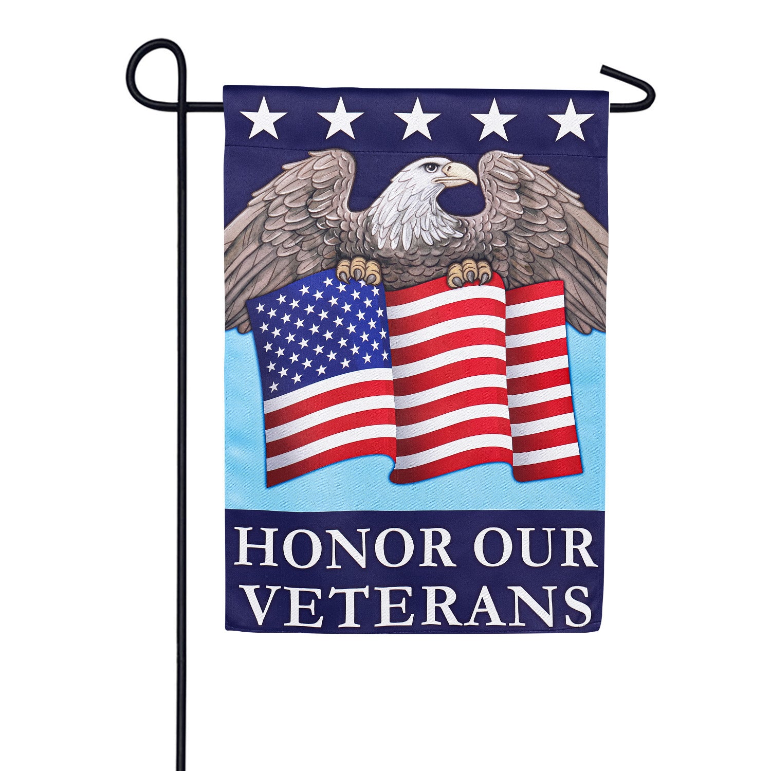 Evergreen Honor Our Veterans Double Sided Garden Flag
