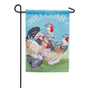 Floral Chickens Double Sided Garden Flag