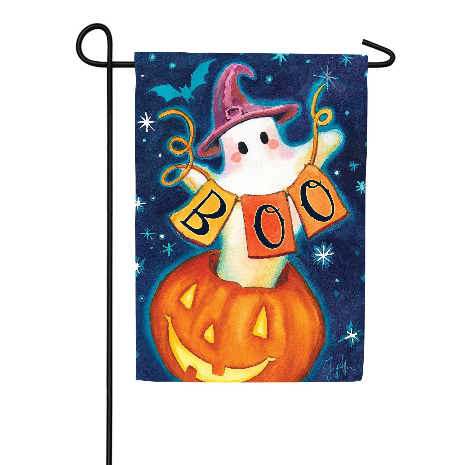 Boo Double Sided Suede Garden Flag
