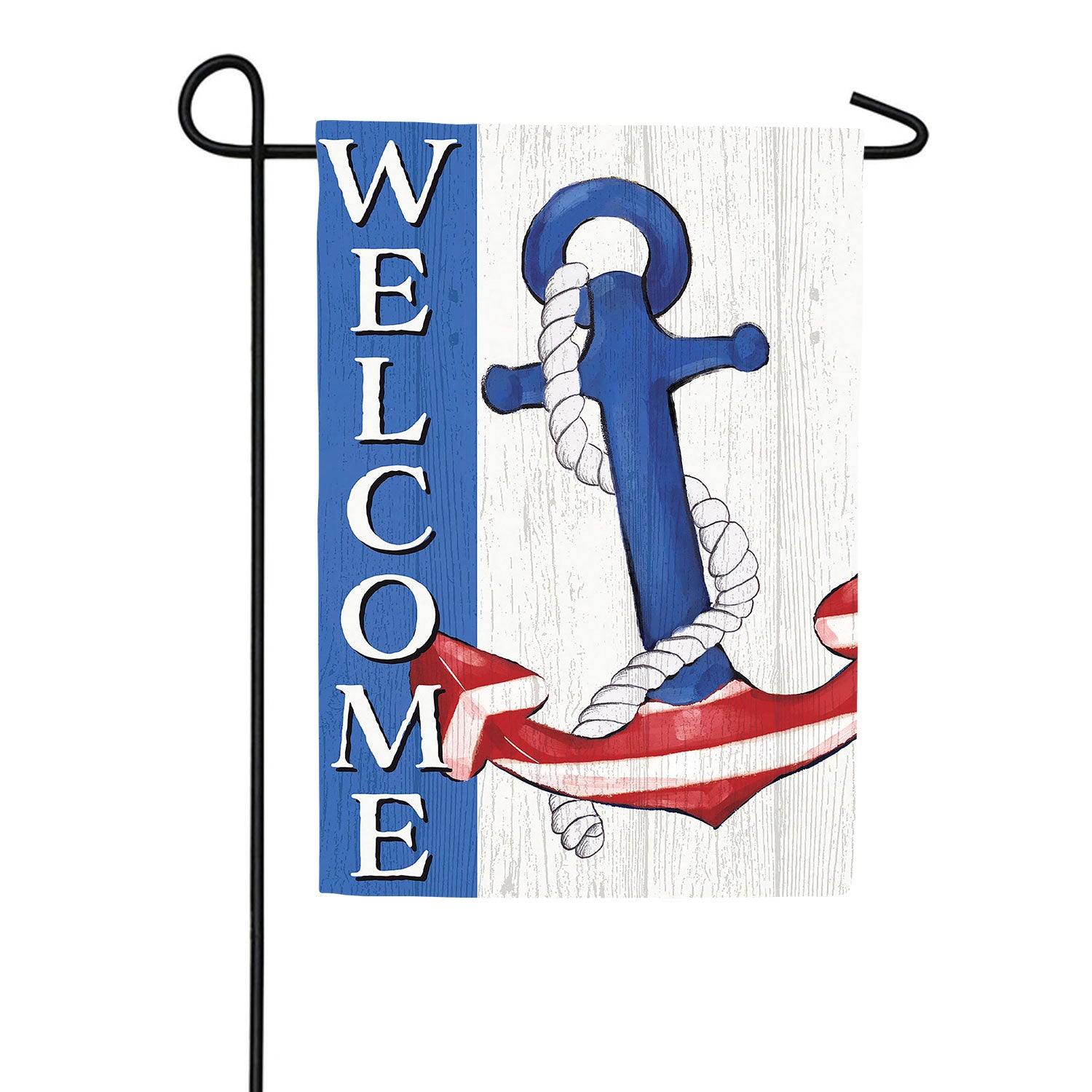 Patriotic Anchor Double Sided Suede Garden Flag