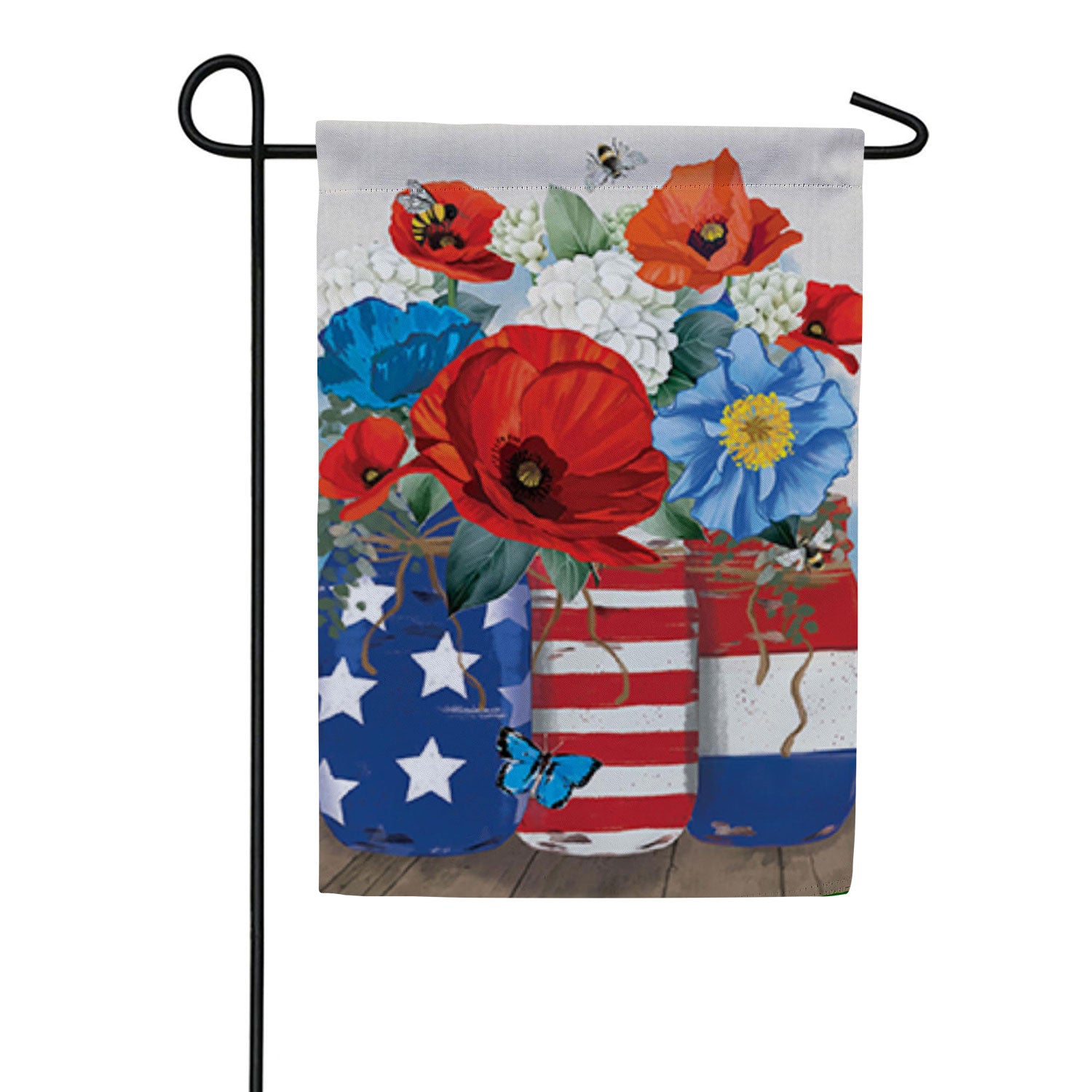 RWB Jars Double Sided Suede Garden Flag