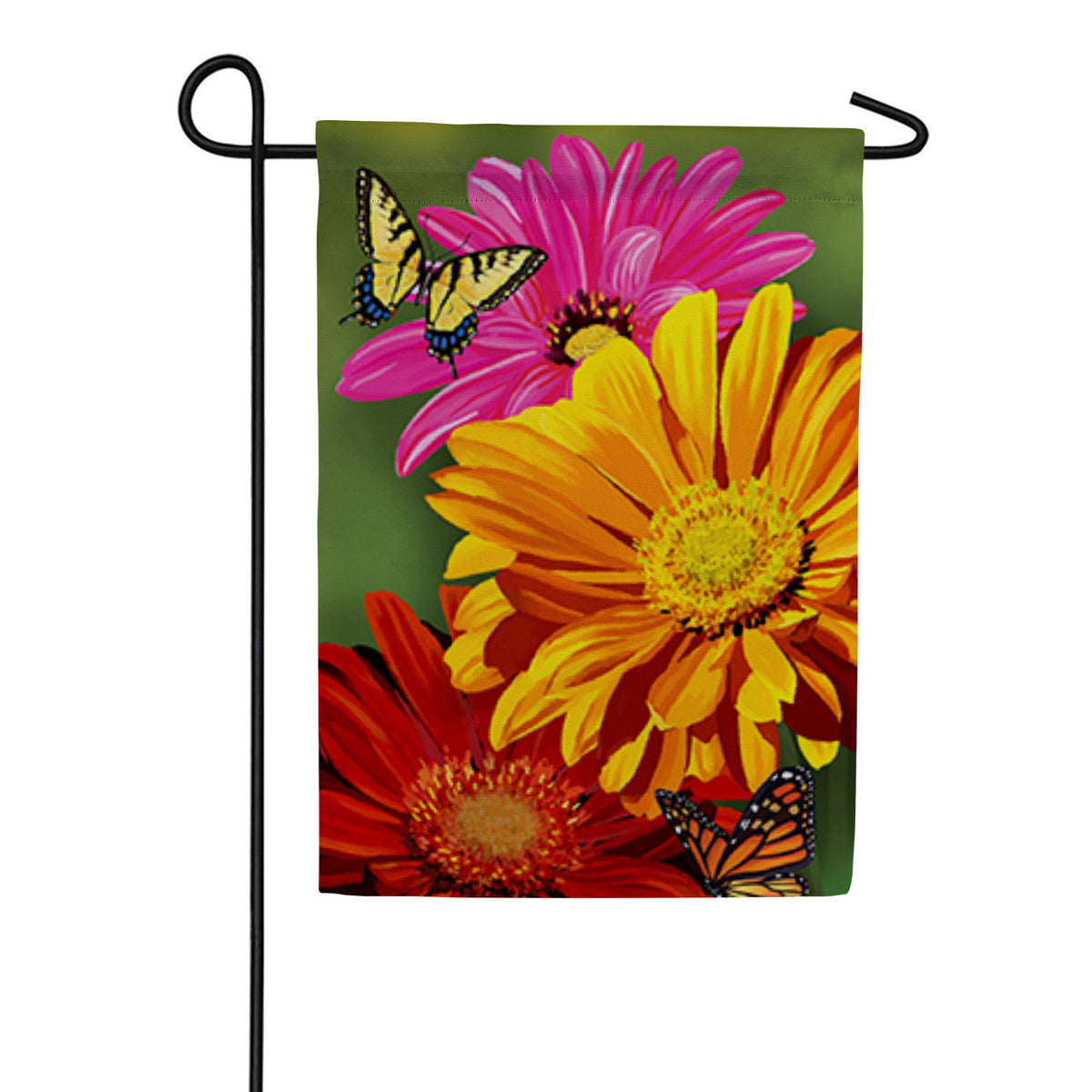Giant Gerbera Double Sided Suede Garden Flag