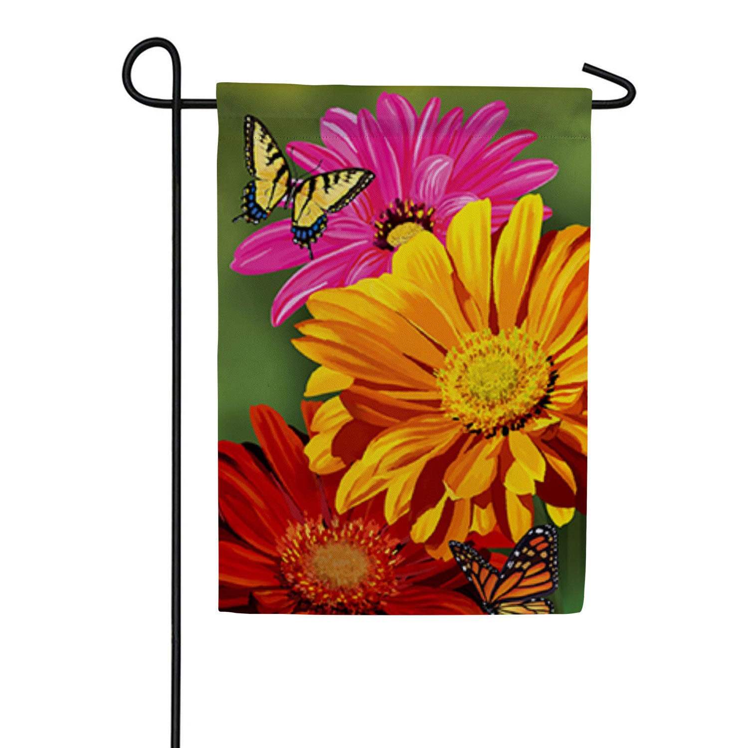 Giant Gerbera Double Sided Suede Garden Flag