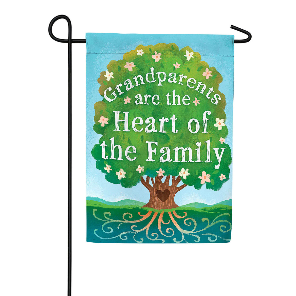 Grandparents Heart Of The Family Double Sided Suede Garden Flag