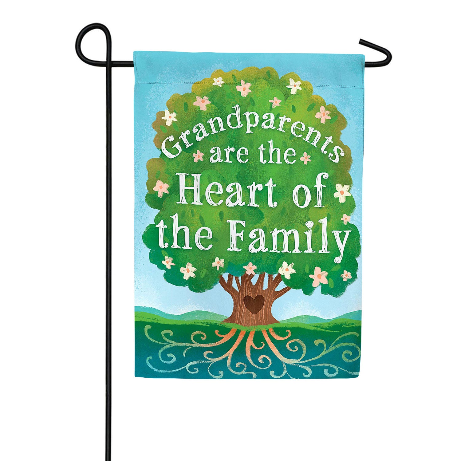 Grandparents Heart Of The Family Double Sided Suede Garden Flag