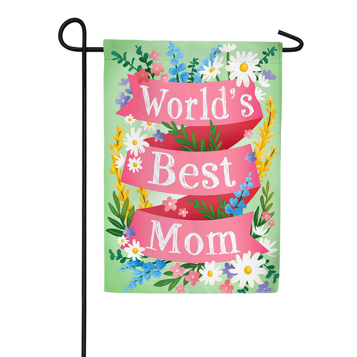 World's Best Mom Double Sided Suede Garden Flag