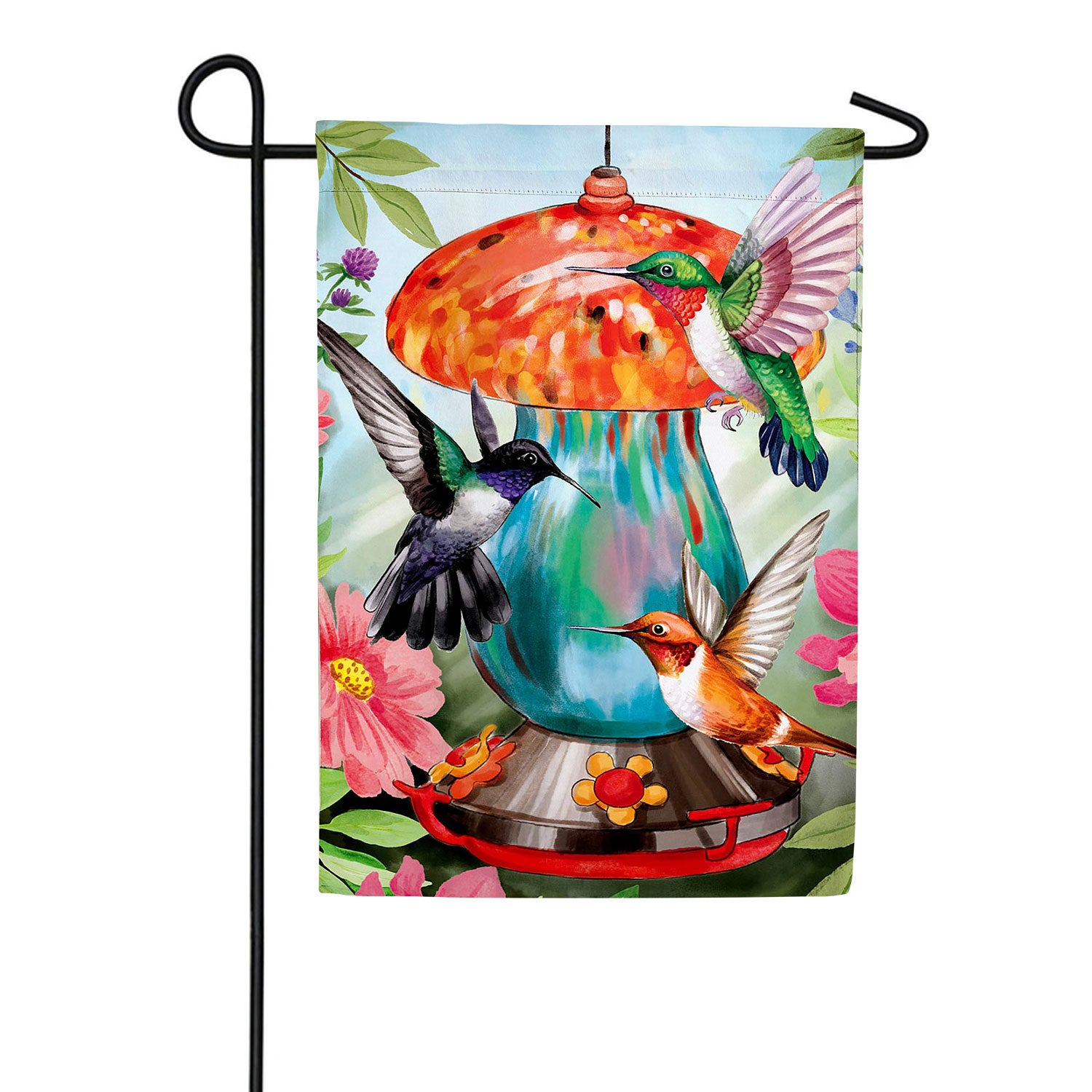 Feeder Frenzy Double Sided Suede Garden Flag