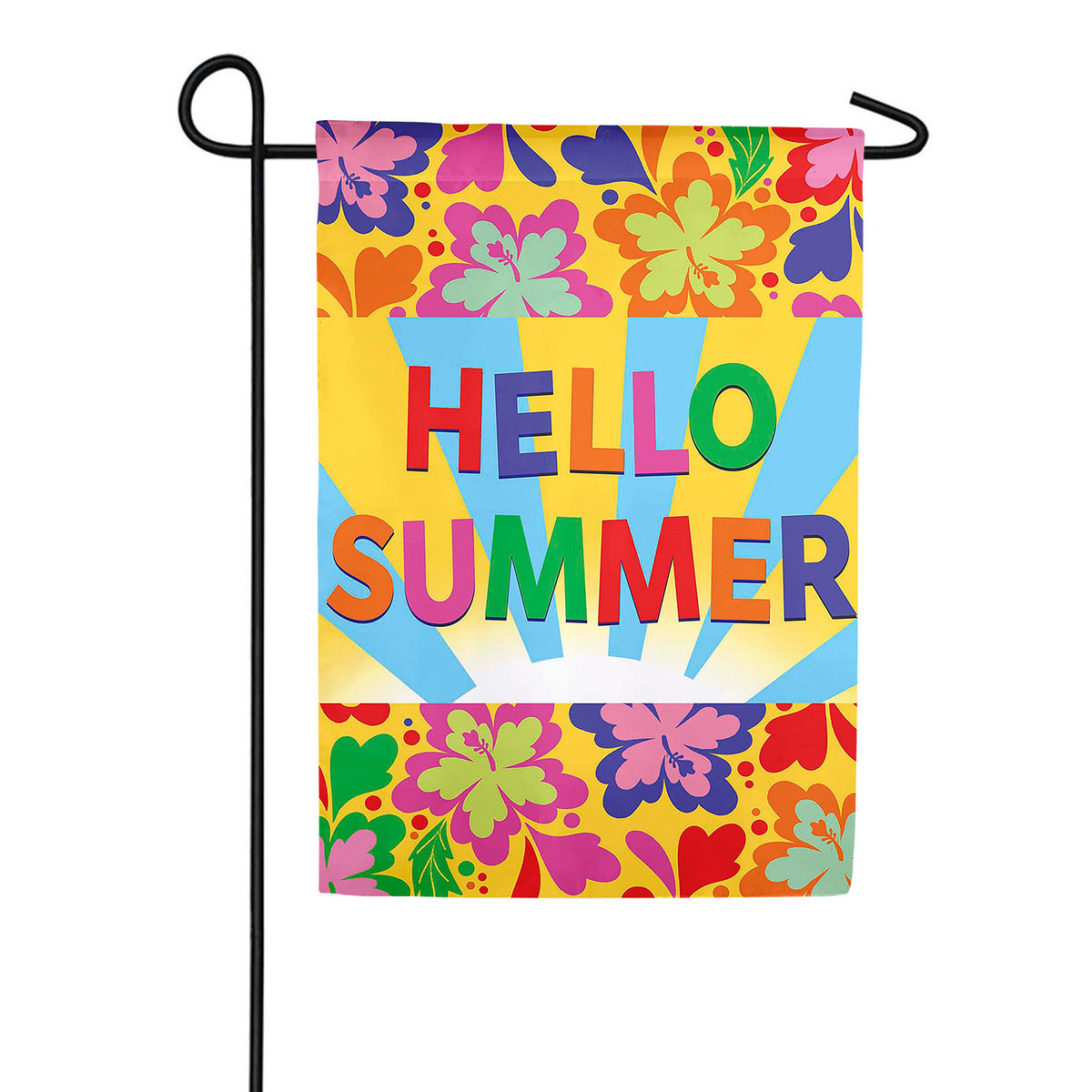 Tropical Hello Summer Double Sided Suede Garden Flag