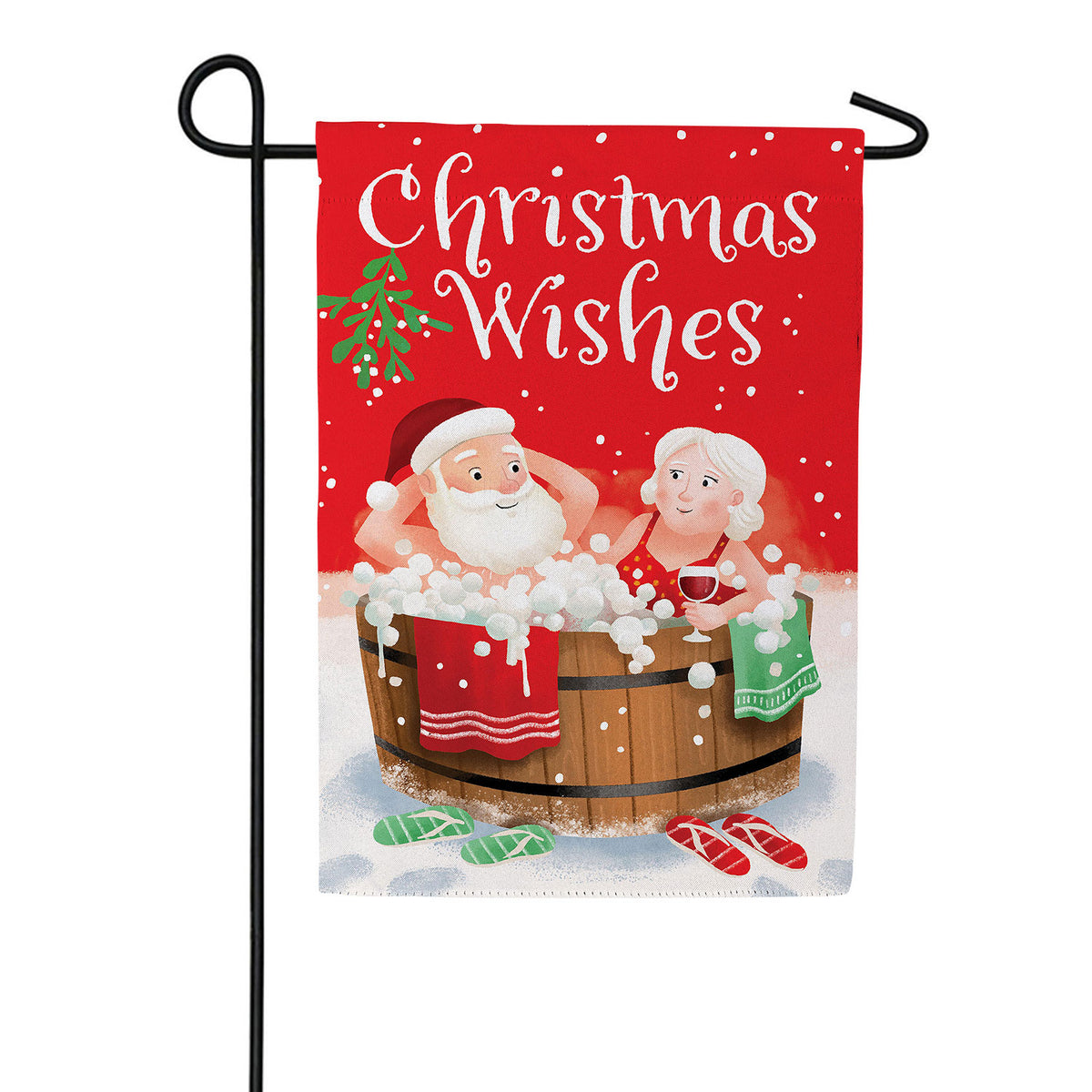 Christmas Wishes Double Sided Suede Garden Flag