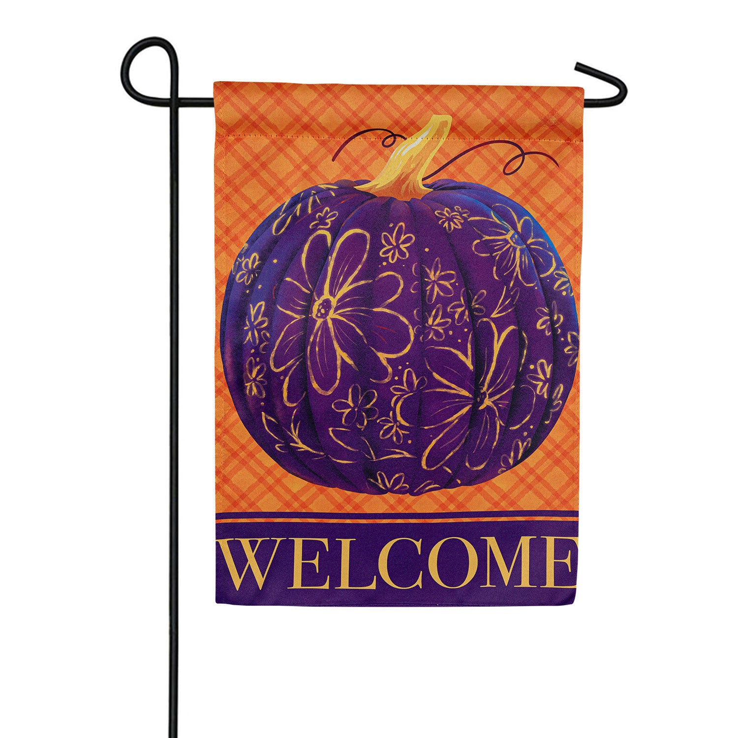 Damascus Pumpkin Double Sided Suede Garden Flag