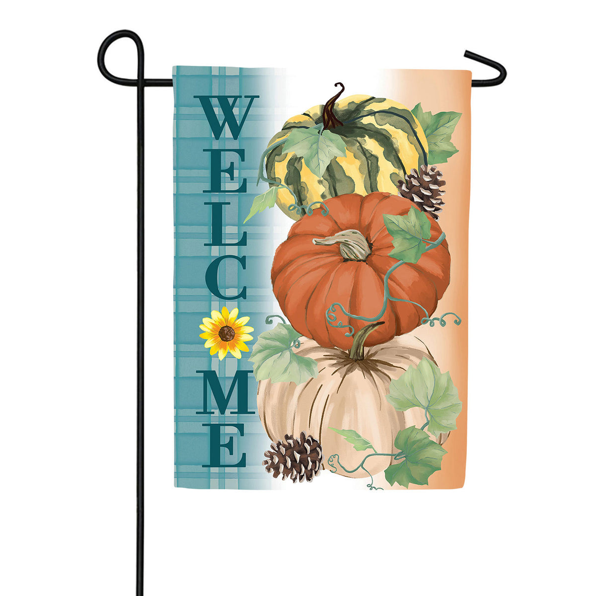 Pumpkin & Pine Double Sided Suede Garden Flag