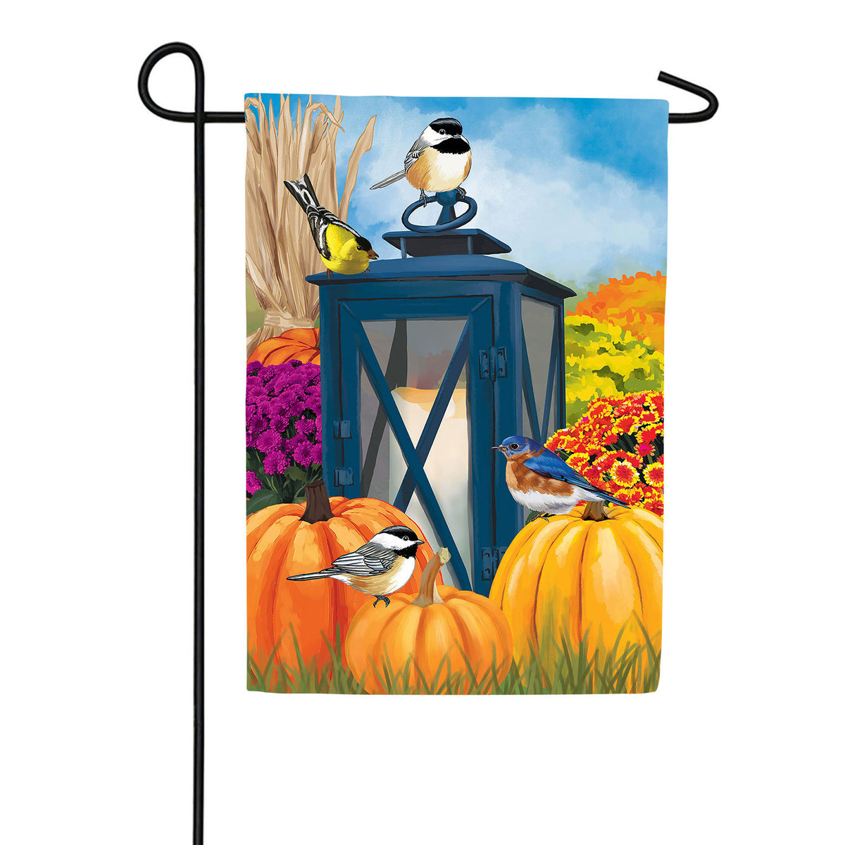Harvest Lantern Double Sided Suede Garden Flag