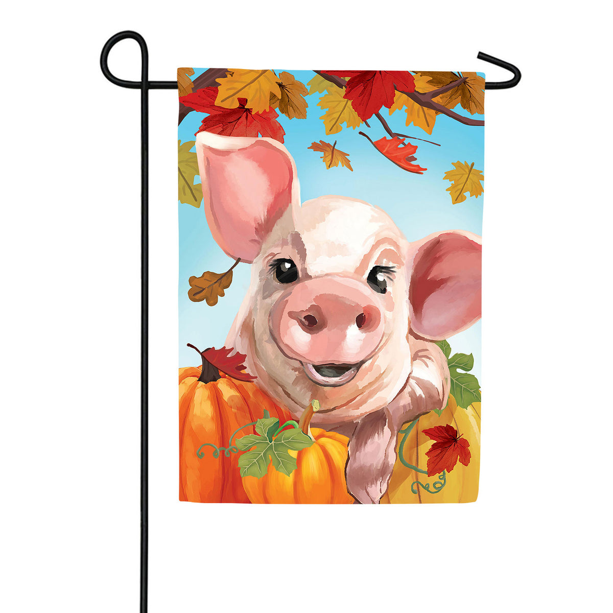 This Little Fall Piggy Double Sided Suede Garden Flag