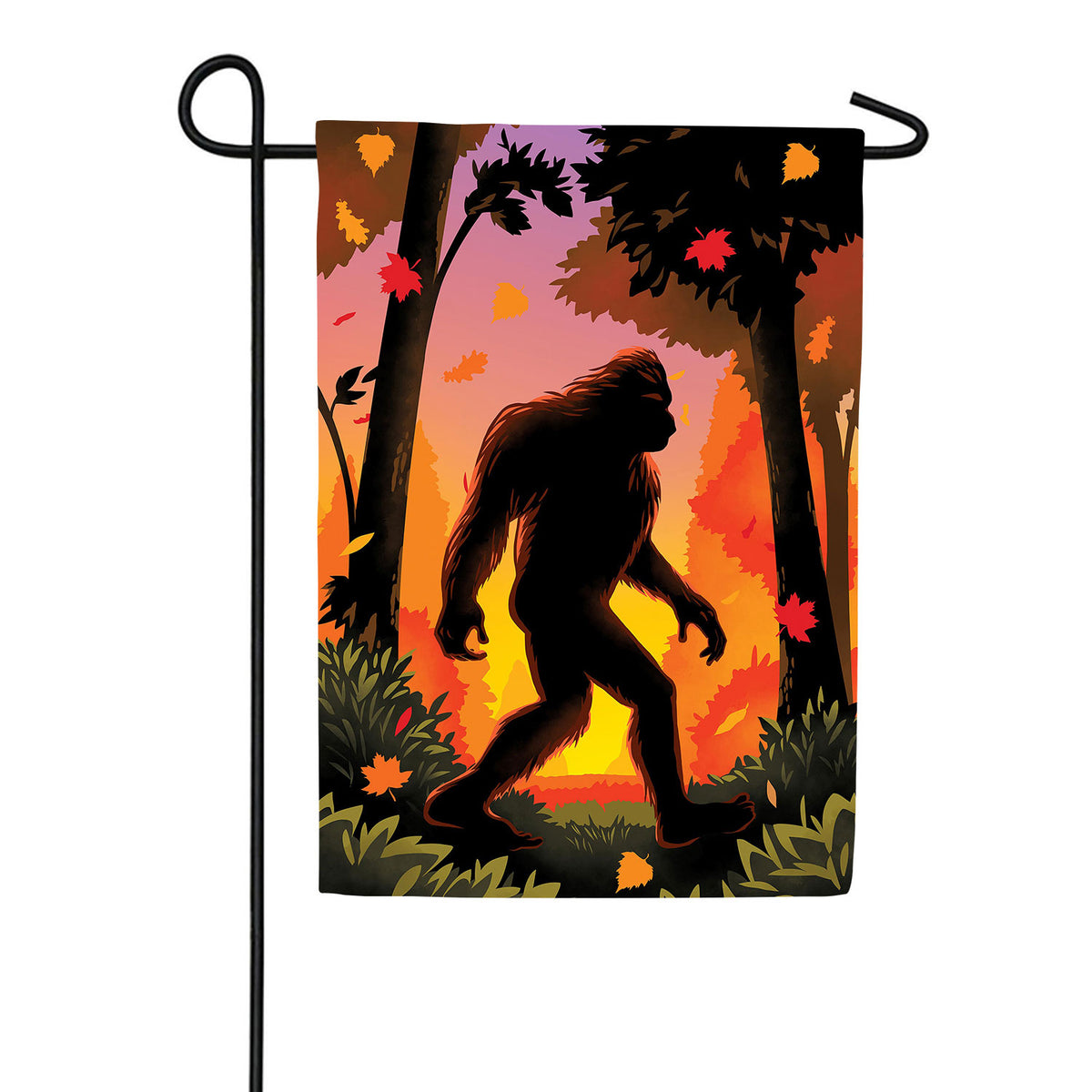 Bigfoot Fall Double Sided Suede Garden Flag
