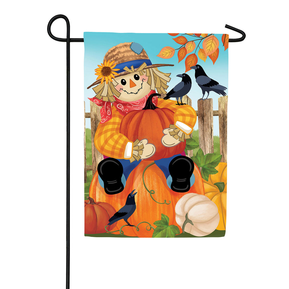 Friends & Scarecrow Double Sided Suede Garden Flag