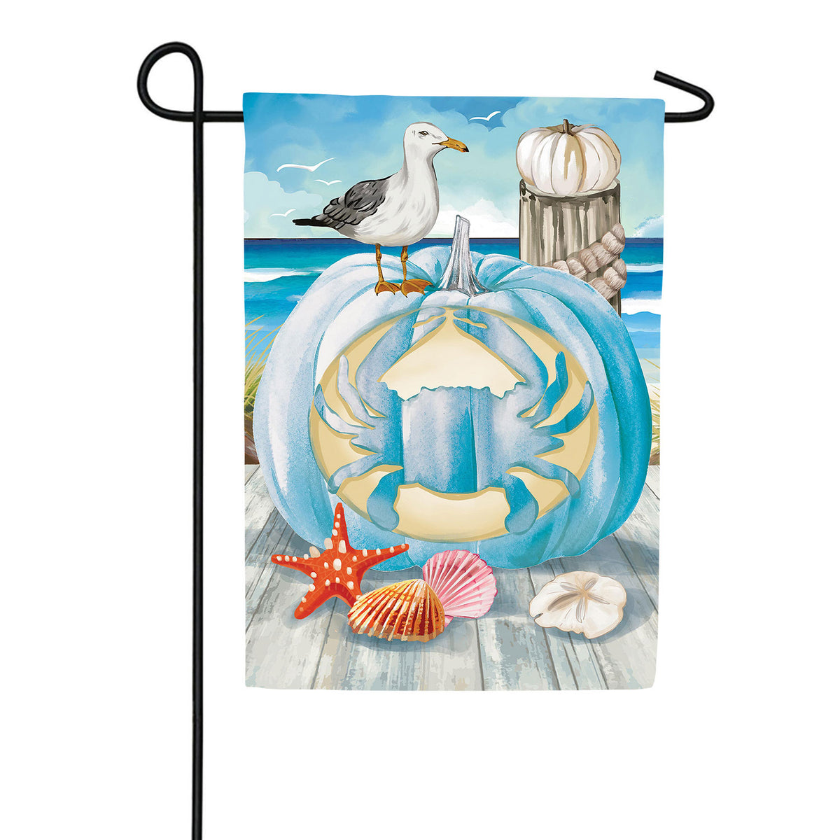Crab O' Lantern Double Sided Suede Garden Flag