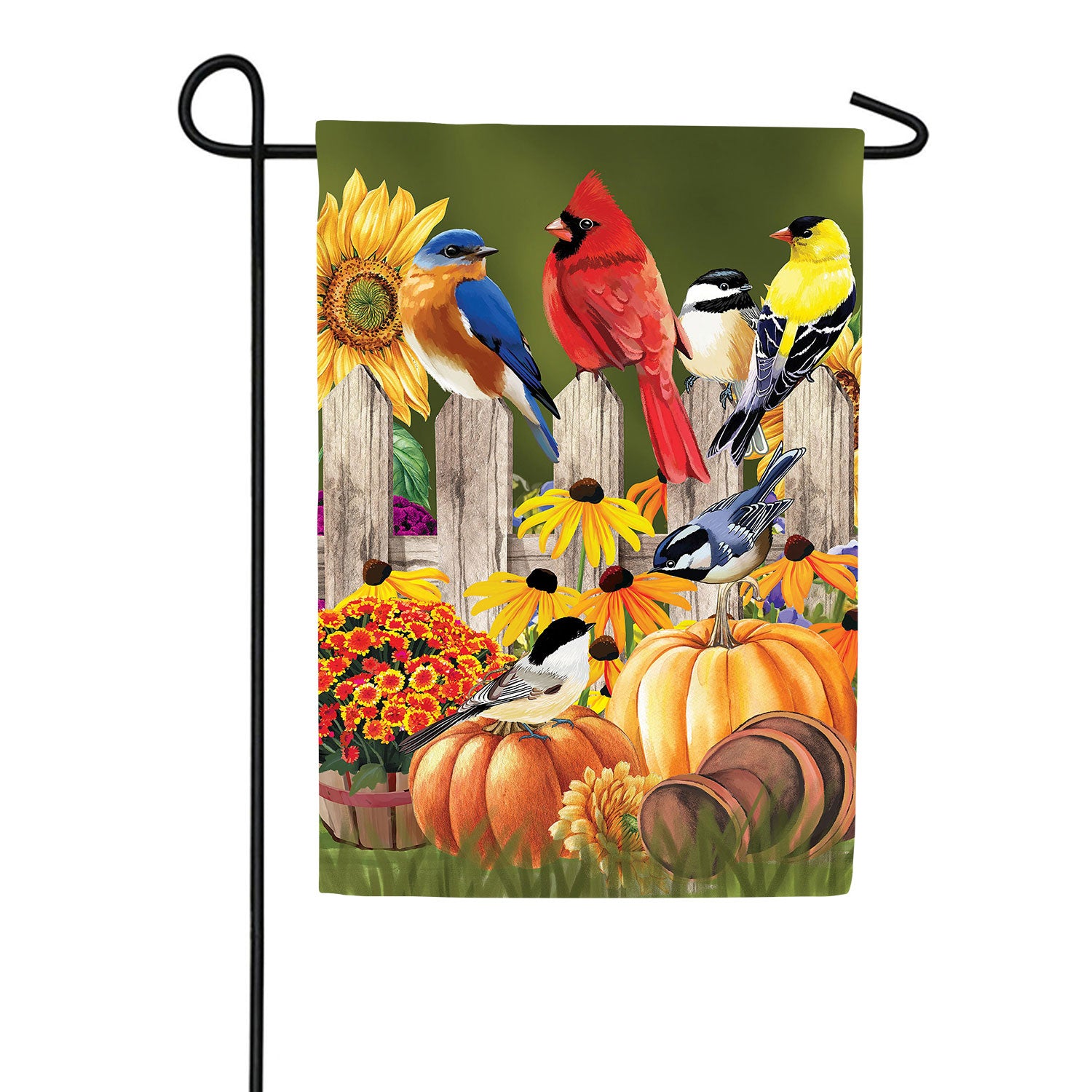 Flock Of Pumpkins Double Sided Suede Garden Flag