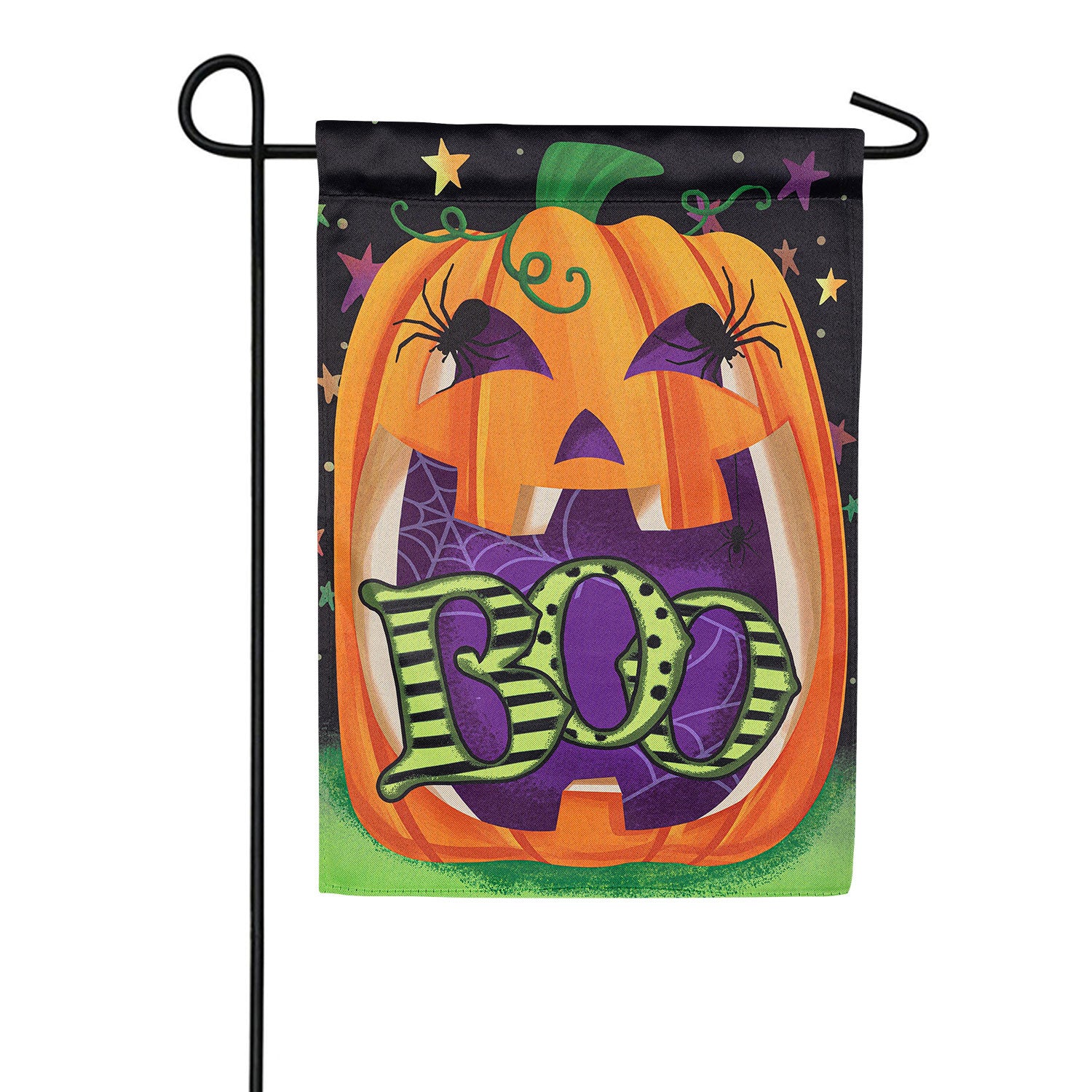 Boo Jack Pumpkin Double Sided Suede Garden Flag