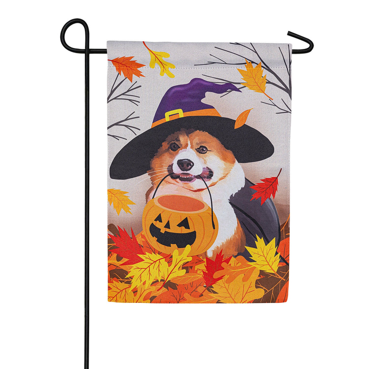 Corgi Fall Double Sided Suede Garden Flag