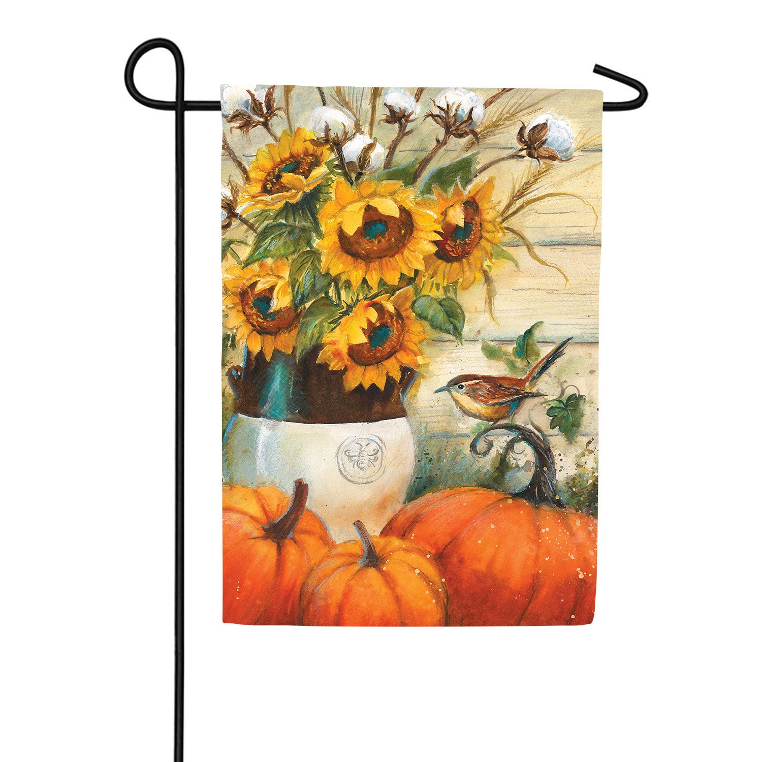 Cotton & Sunflowers Double Sided Suede Garden Flag