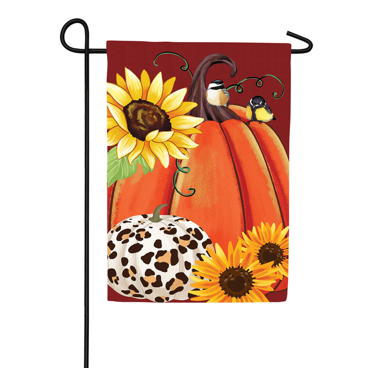 Animal Print Pumpkin Double Sided Suede Garden Flag