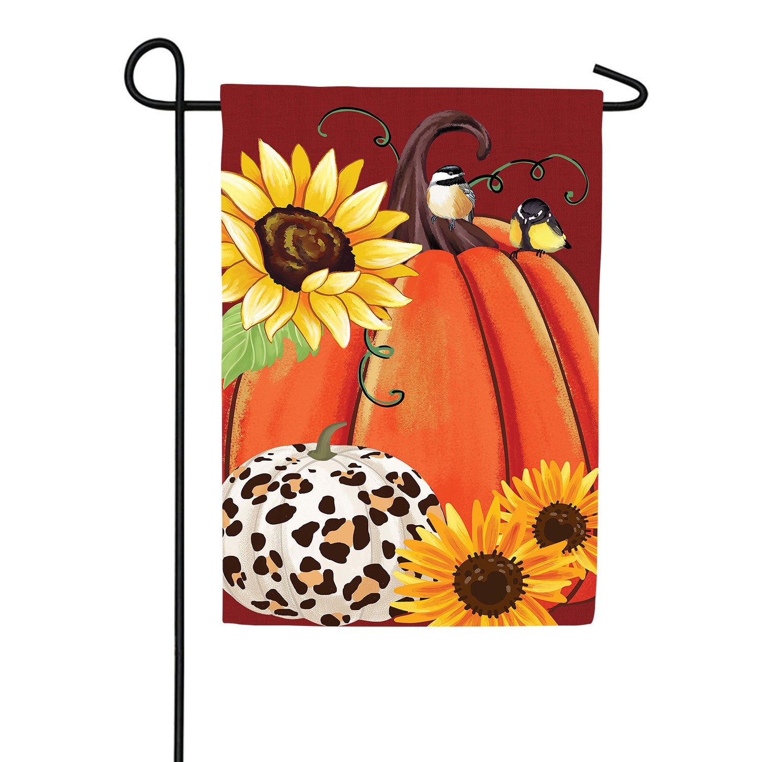 Animal Print Pumpkin Double Sided Suede Garden Flag