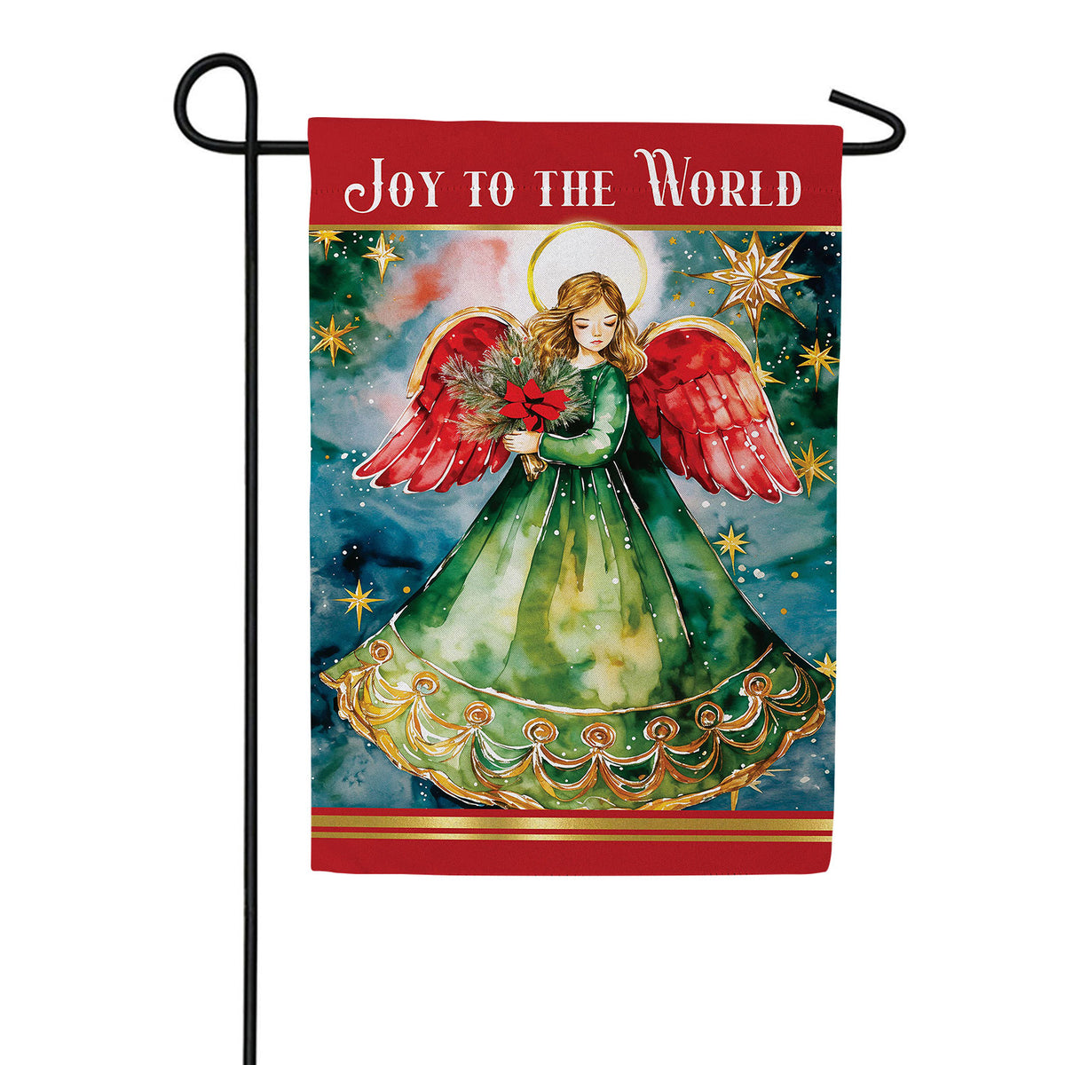 Joy To The World Angel Double Sided Suede Garden Flag