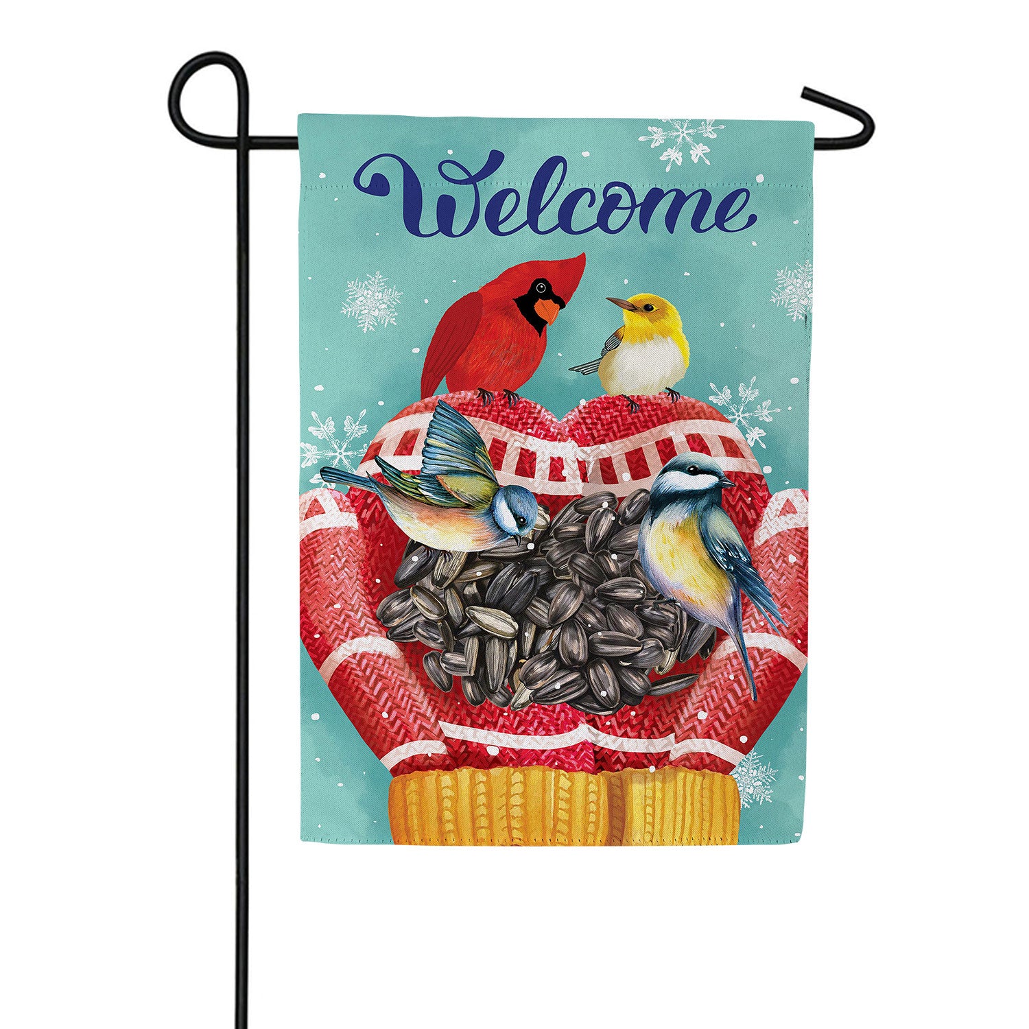 Welcome Bird Friends Double Sided Suede Garden Flag