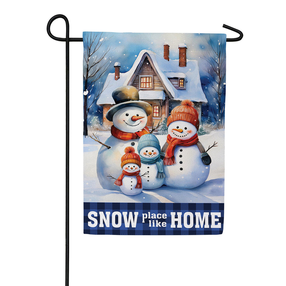 Snow Place Like Home Double Sided Suede Garden Flag