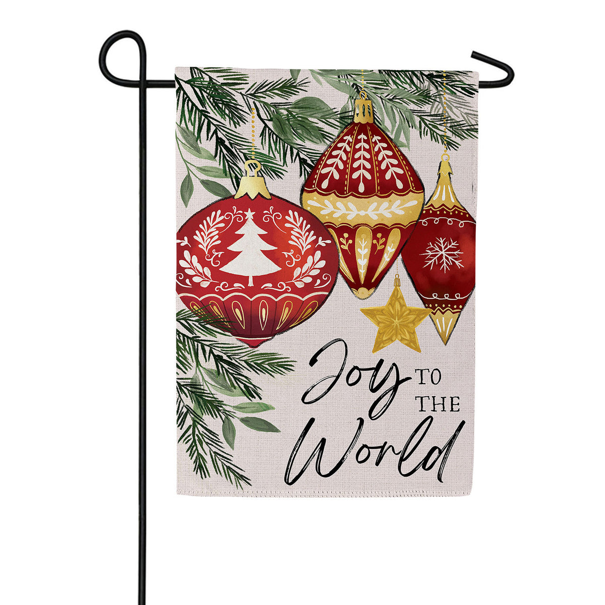 Joy To The World Ornaments Double Sided Suede Garden Flag