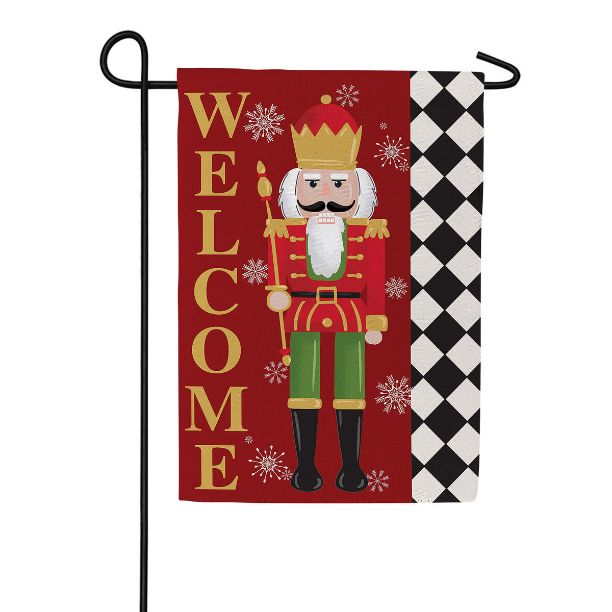 Welcome Nutcracker Double Sided Suede Garden Flag