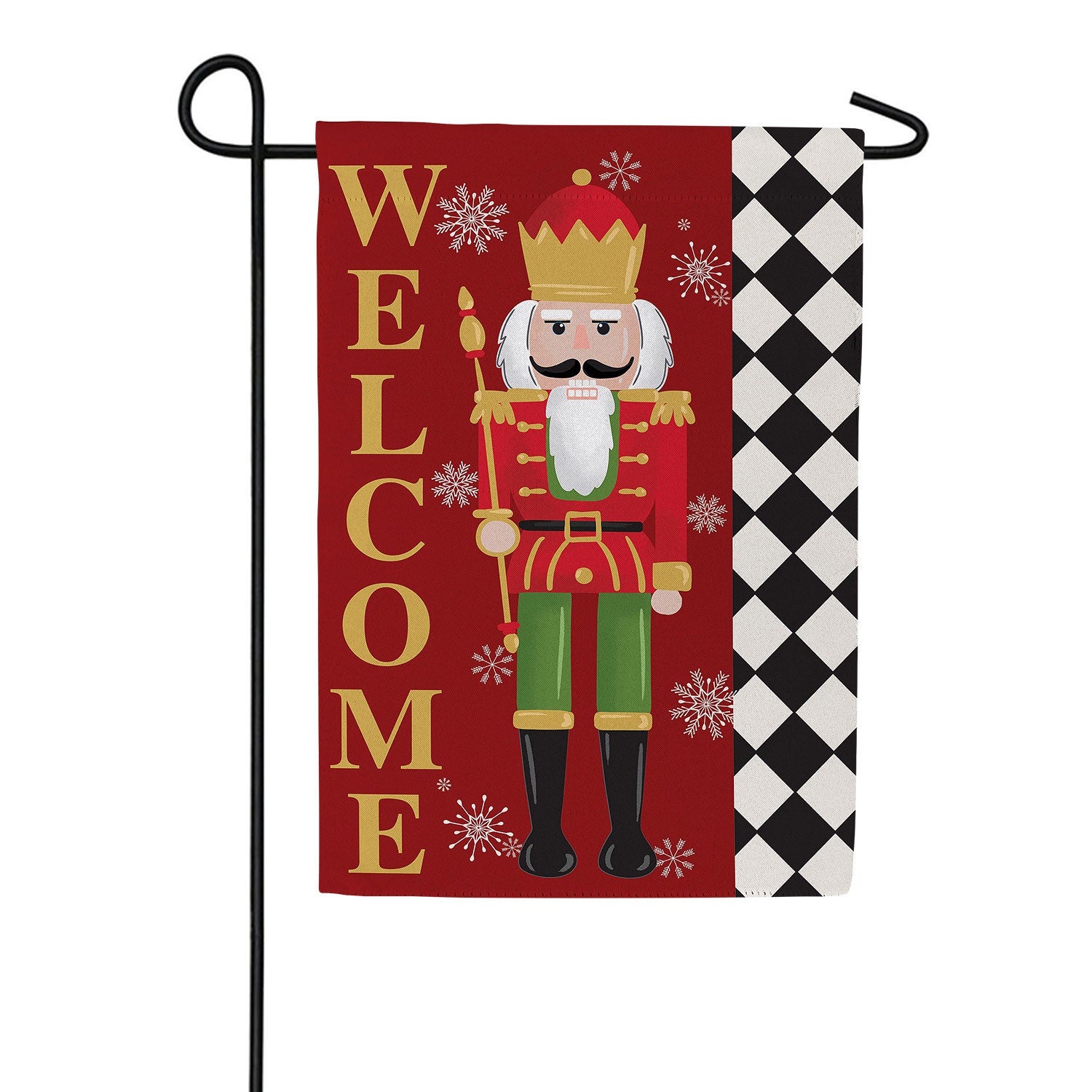 Welcome Nutcracker Double Sided Suede Garden Flag
