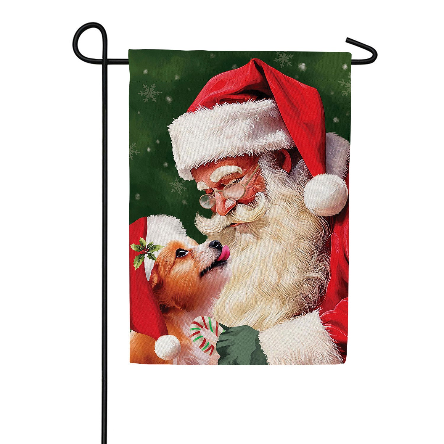 Santa & Olive Double Sided Suede Garden Flag