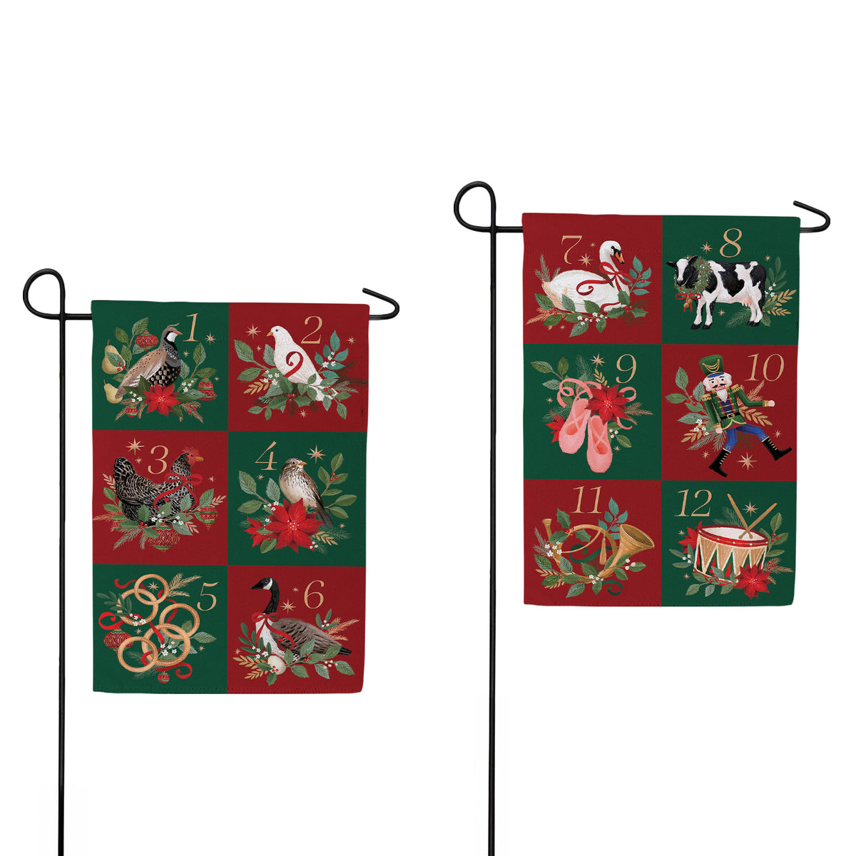12 Days of Christmas Double Sided Suede Garden Flag